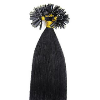 16Inch Remy Nail Keratin/U fusion Tipped Straight Fusion Hair Extensions More Dark Colors 100s/pake 0.4g/s