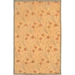 Hand knotted Oceans Of Time Gold Wool Rug (6 X 9) (GoldSecondary Colors Sand brownPattern GeometricTip We recommend the use of a non skid pad to keep the rug in place on smooth surfaces.All rug sizes are approximate. Due to the difference of monitor co