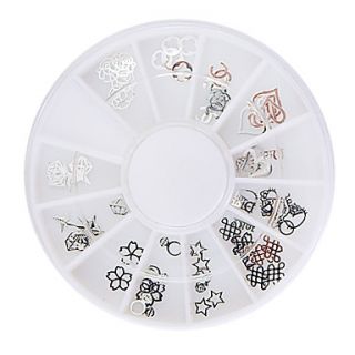 60PCS Silver Soft Metal Nail Art Decorations Kits