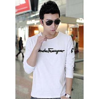 Mens Round Collar Letter Print T Shirts