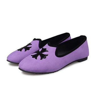 Hushan Womens Casual Unique Pattern Flat Shoes(Purple)