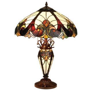 Tiffany style Victorian Lighted Base Table Lamp