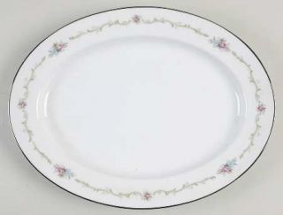 Noritake Winthrop 13 Oval Serving Platter, Fine China Dinnerware   Tan Scrolls,