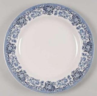 Martha Stewart China Blue Transfer Dinner Plate, Fine China Dinnerware   Blue Fl