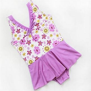 Girls Lovely Multi Color One Piece Floral Print Swimwear