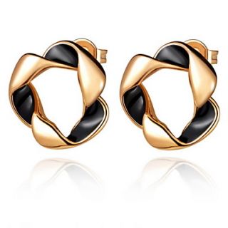 Classic Gold Or Silver Plated Flower Black Womens Earrings(More Colors)