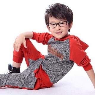 Boys Color Matching Hoodies Letters Sports Clothing Sets