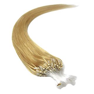 16Inch 1Pcs Remy Loops Micro Rings Beads Tipped Straight Hair Extensions More Light Colors 100s/pake 0.4g/s