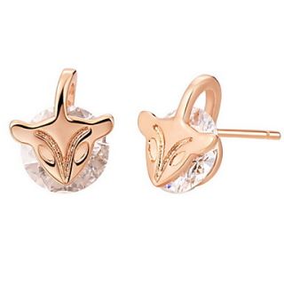 Fashionable Gold Plated With Cubic Zirconia Fox Womens Earrings(More Colors)