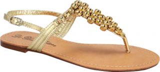 Womens Westbuitti Wave 1   Gold Thong Sandals