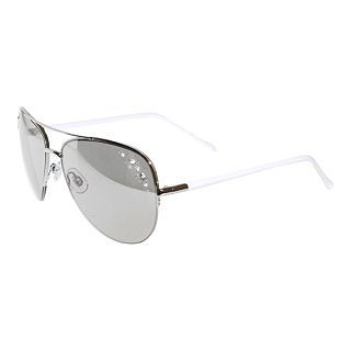 Allen B. Aviator Sunglasses, Silver, Womens