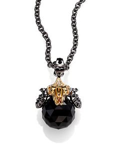 Stephen Webster Aries Astro Ball Crystal & Blackened Sterling Silver Pendant Nec