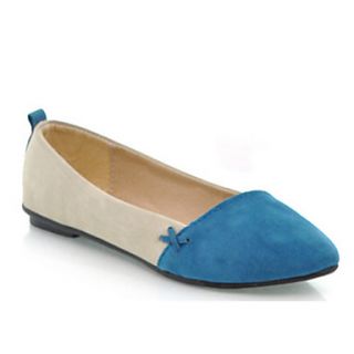 Hushan Womens Casual Faux PU Leather Comfort Flat Shoes(Blue)
