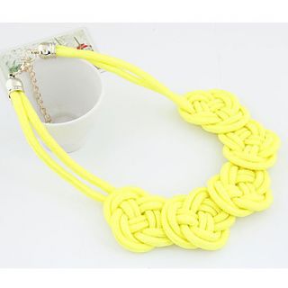 Womens Knit Flowers Necklace