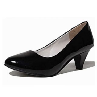 Hushan Womens Stylish Soild Color Mid Heel Shoes(Black)