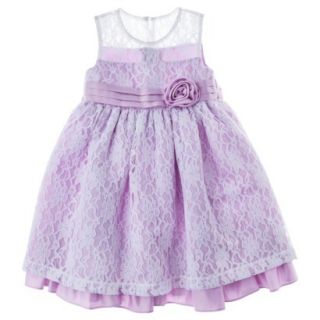 Rosenau Infant Toddler Girls Sleeveless Lace Overlay Dress   Purple 4T