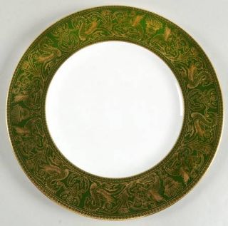 Wedgwood Florentine Green (Dark) No Floral Center Dinner Plate, Fine China Dinne