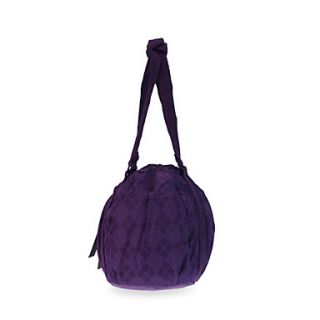 Outdoor Plaid Nylon Shoulder Bag   Purple