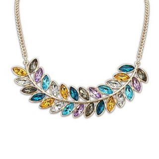 Bohemia Style (Leaves) Alloy Acrylic Fashion Chain Statement Necklace (More Colors) (1pc)