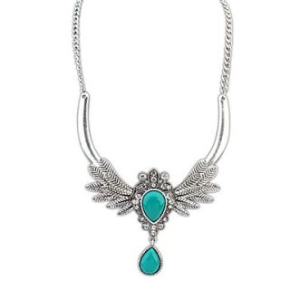 European and America Wings Drop Rhinestone Chain Statement Necklace (More Color) (1 pc)