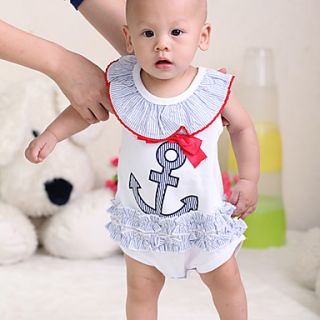 Doomagic Kids Cute Sailor Print Baby Romper(White)