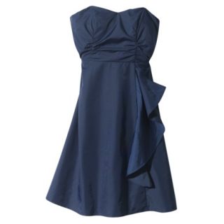 TEVOLIO Womens Strapless Taffeta Dress w/Ruffle   Academy Blue   12