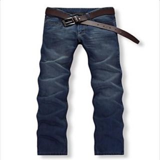 Mens Casual Long Straight Jeans(Belt Not Included)