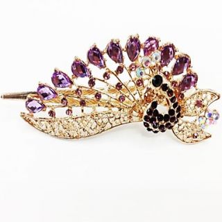 Fashion Diamond Purple Phoenix Peacock Shining for Women Hair Accessories Jewelry