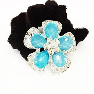 Fashion Bling Shinning Diamond Blue Flower for Women Hairpin Headband Jewelry Accessories