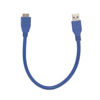 Premium Quality Blue 1FT 0.3m USB 3.0 A Male to Micro B Male Cable for Hard Disk Mobile Phone