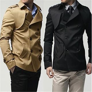 Mens Leisure Fashio Double Breasted Trench Coat Long Sleeve Mens Top