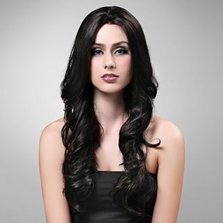 Hand Tied Style Lace Front Extra Long High Quality Synthetic Natural Look Black With Red European Weave Hair Wig