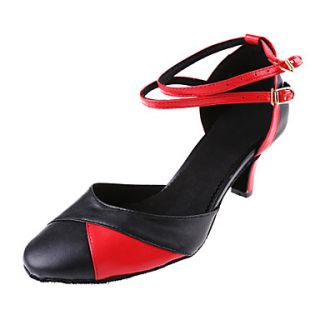 Womens Leather Contrast Color Sandals Latin Dance Shoes