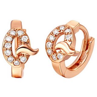 Special Silver And Gold Plated With Cubic Zirconia Letter Q Womens Earring(More Colors)