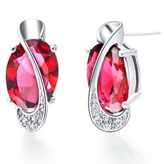 Elegant Silver Plated With Cubic Zirconia Letter S Shape Womens Earring(More Colors)