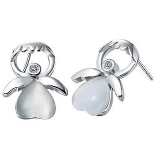 Sweet Silver Plated Silver With Opal Princess Womens Earring(More Colors)