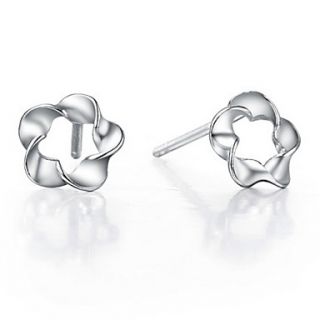 Stylish Silver Plated Silver Flower Cut Womens Earring