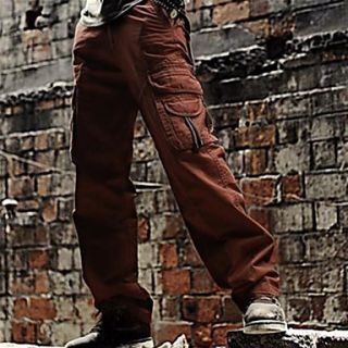 Mens Outdoor Casual Code Multiple Pockets Of loose Tooling Pants(Belt Not Included)