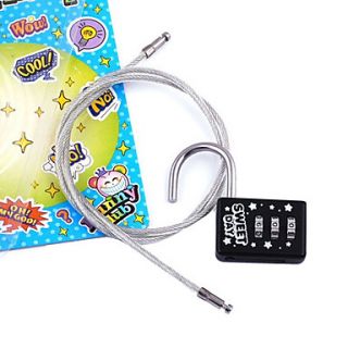 Cartoon Mini Coded Lock With Wire Cable(Random Color)
