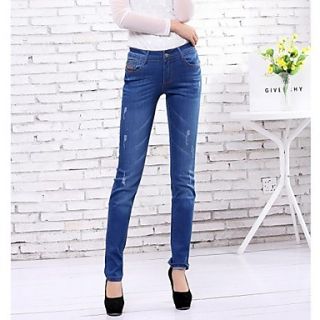 New Arrival Korean Women Pants Slim Skinny DIY Straight Jeans