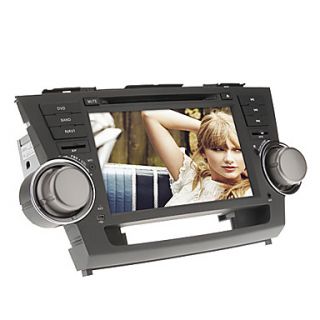 8Inch 2 DIN In Dash Car DVD Player for Toyota HIGHLANDER 2008 2012 with GPS,BT,IPOD,RDS,Touch Screen,TV