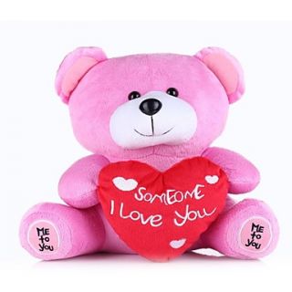 Plush Bear Stereo Speaker with USB Flash Drive and TF Card Slot (Pink)