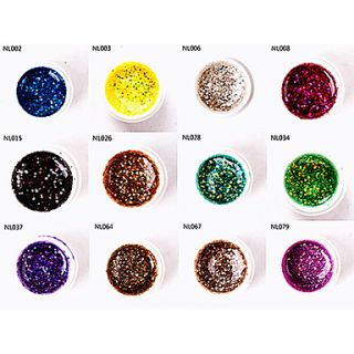 1PCS Glitter Sequins UV Color Gel NL Sery No.2 79 (10ml, Assorted Colors)