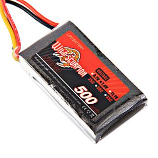 Wild Scorpion 7.4V 500mAh 25C Li po Battery(T Plug)