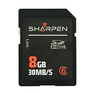 SHARPEN High Speed High Quality Flash Memory SD SDHC Card Class 6 8GB Black