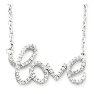 ONLINE ONLY   1/5 Ct. T.W. Diamond Love Necklace Sterling Silver, Womens