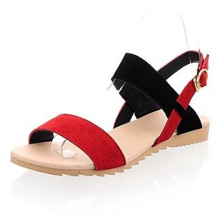 Leather Womens Flat Heel Sling Back Sandals With Split Joint Shoes(More Colors)