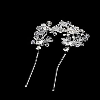 Alloy Womens U Shape Wedding/Party Hair Combs With Rhinestone And Crystal