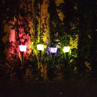 4pcs Solar Power LED Tulip Garden Lights Outdoor Yard Path Way Landscape Flower(CSS 57197)