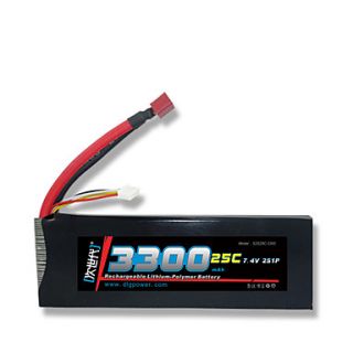 DLG 7.4V 2S 3300mAh 25C Li Po Battery(T Plug)